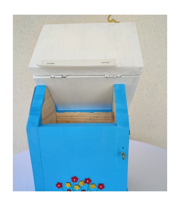 Nichoir en bois décoré pour mésanges charbonnières, moineaux