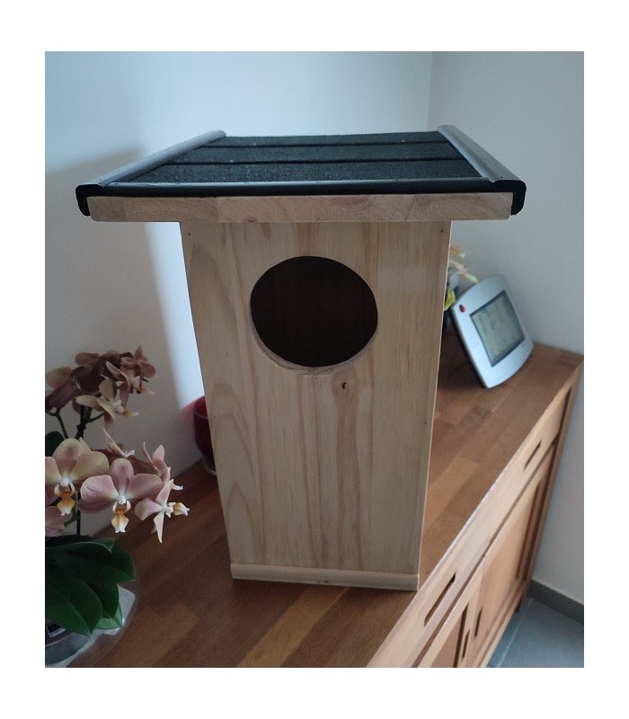 Nichoir abri en bois pour chouette hulotte